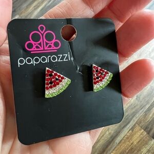 Paparazzi | Rhinestone Watermelon Earrings